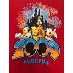 2009 Disney World Florida T Shirt Mens L Mickey‎ Mouse Goofy Cartoon Theme Park